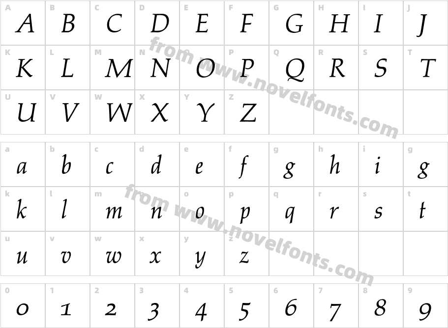 PalatinoExpertBQ-ItalicOsFCharacter Map