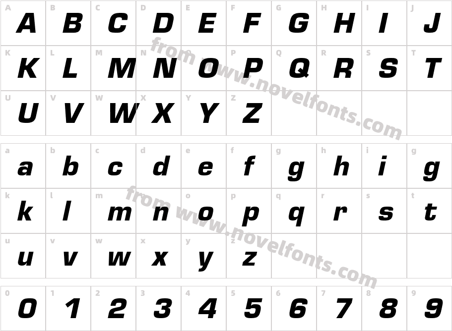 Palindrome Black SSi Bold ItalicCharacter Map