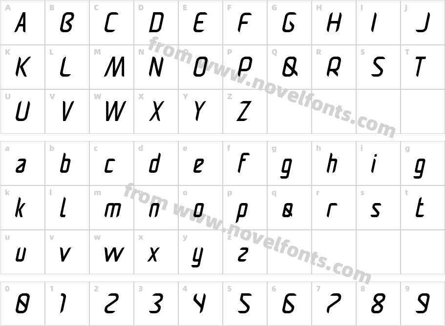 Pamekasan ItalicCharacter Map