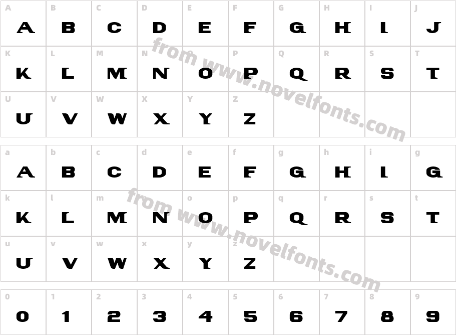 Pan Am TextCharacter Map