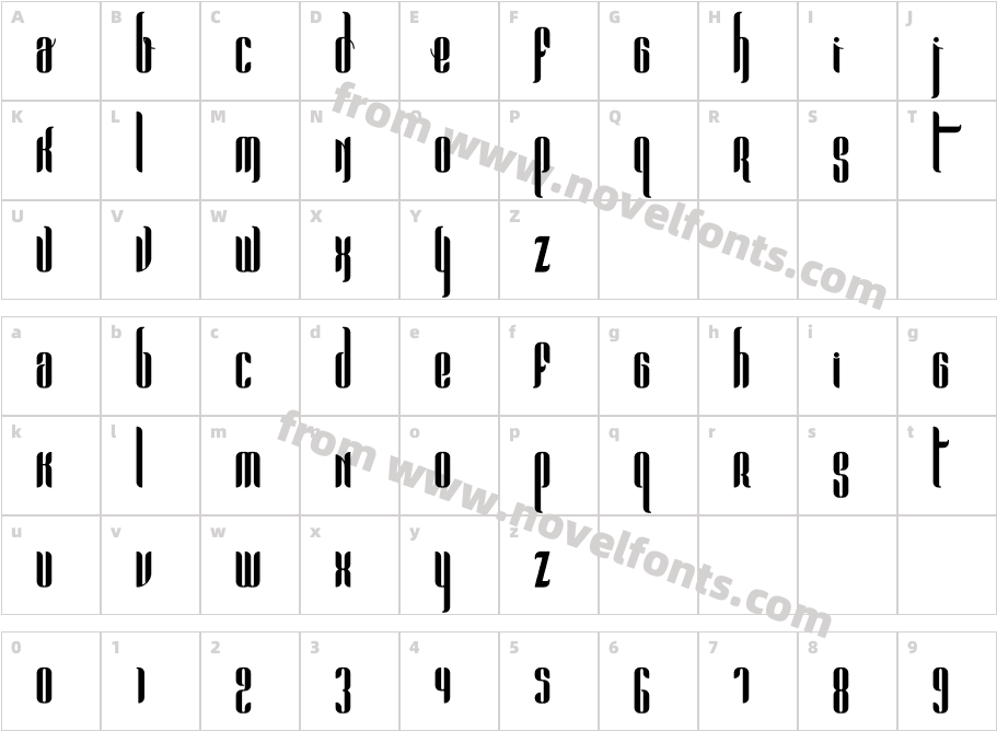 Pandora BoldCharacter Map