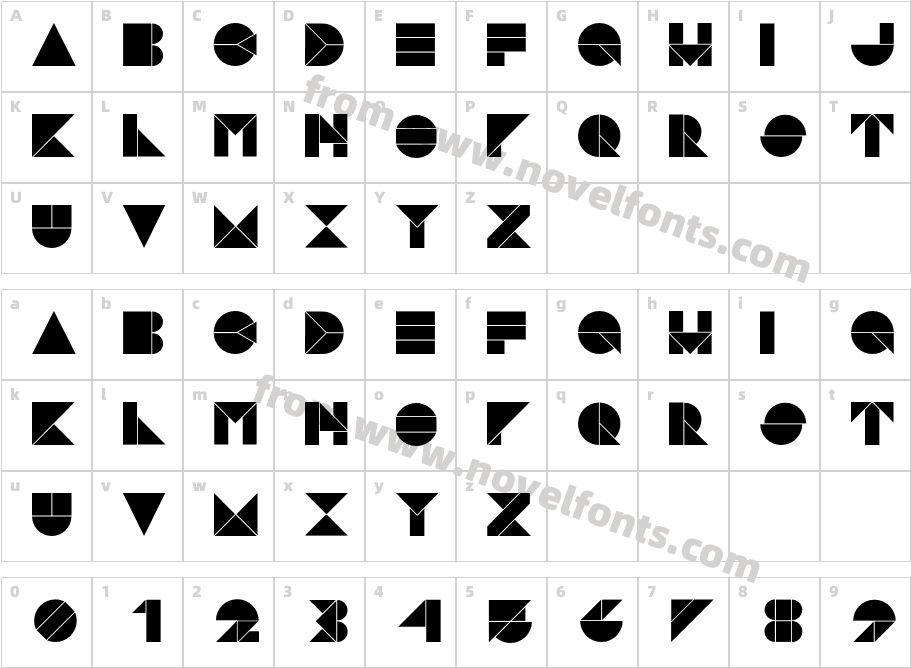 Pangraph BlackCharacter Map