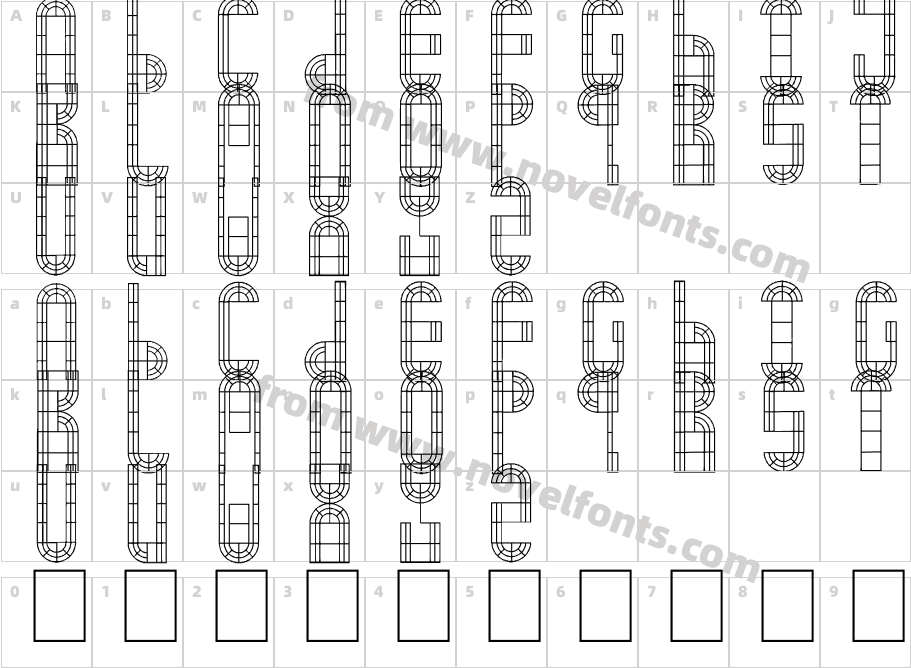 Arch WindowCharacter Map