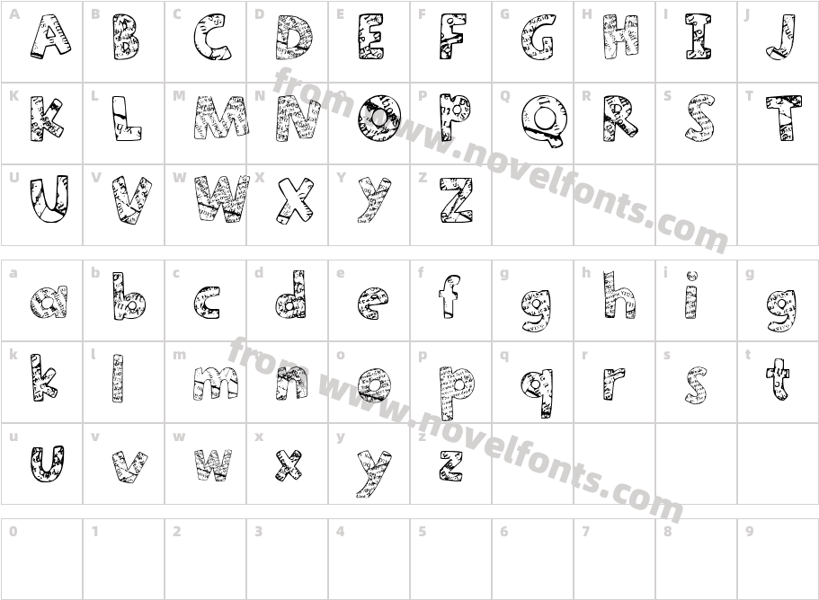 Paper MacheCharacter Map