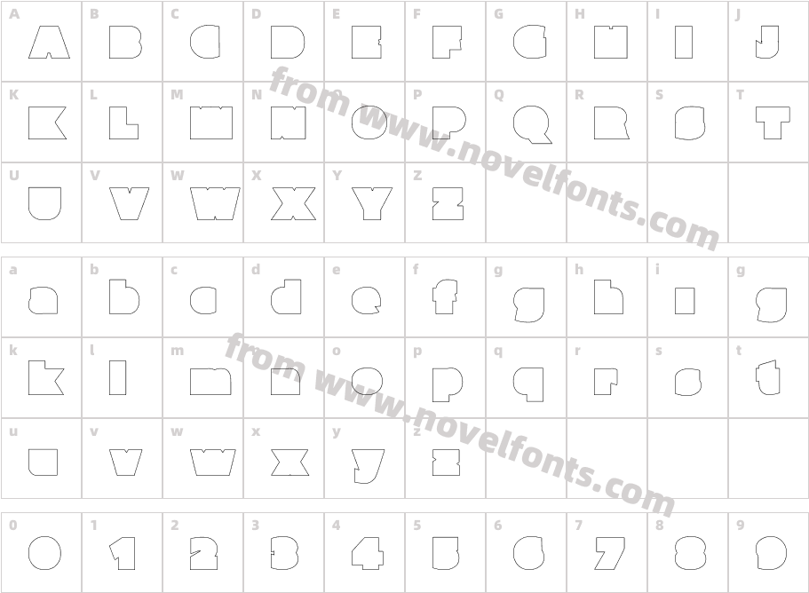 Parafuse OutlineCharacter Map