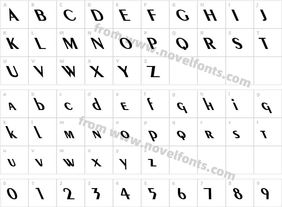 Pare Reverse BoldItalicCharacter Map