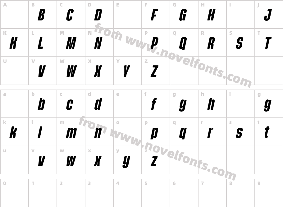 Pariphoom DEMO ExtraBold ItalicCharacter Map