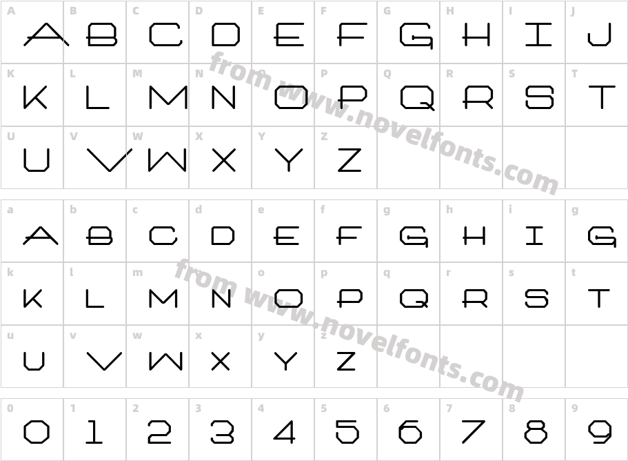 Architext BoldCharacter Map