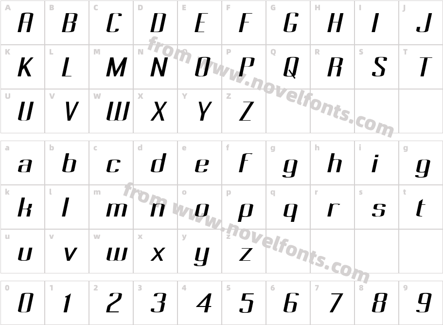 Pecot ObliqueCharacter Map