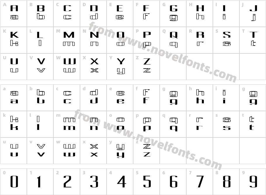 Pecot combinedCharacter Map