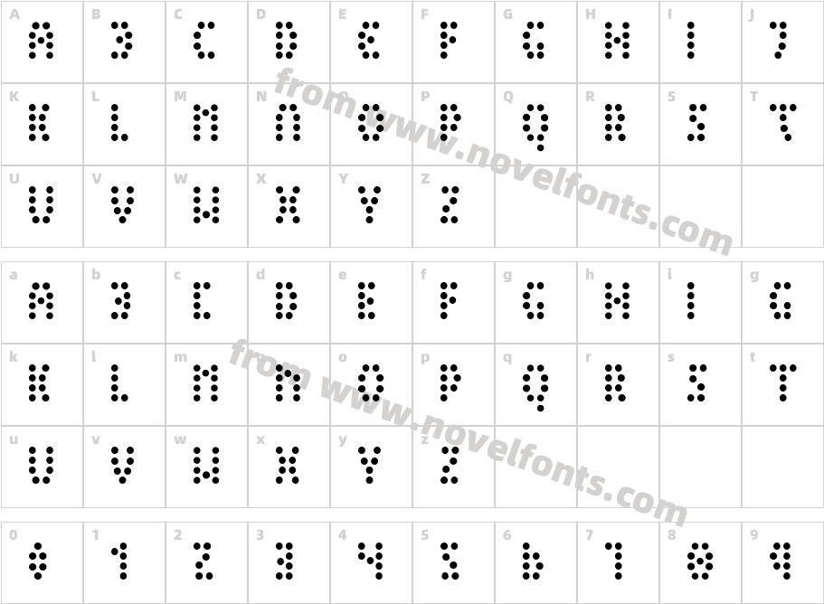 Peex ExtraLightCharacter Map