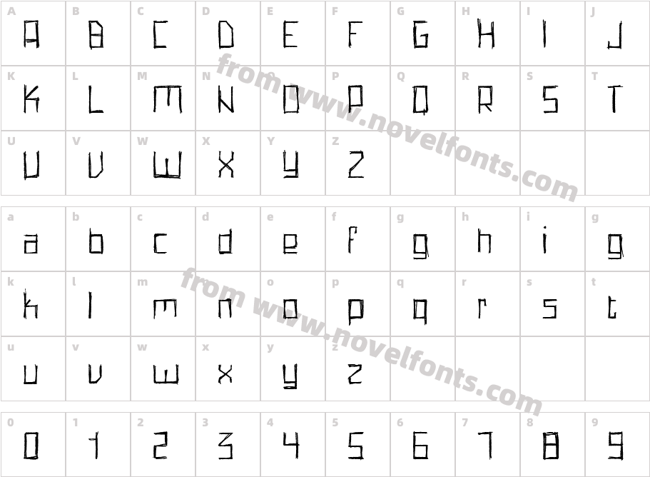 PencilGridCharacter Map