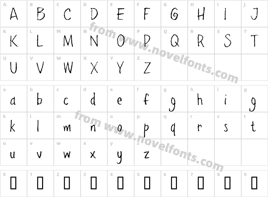 PencilPeteFONTCharacter Map