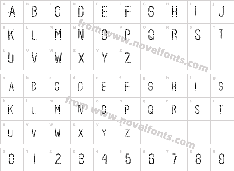 PencilledCharacter Map