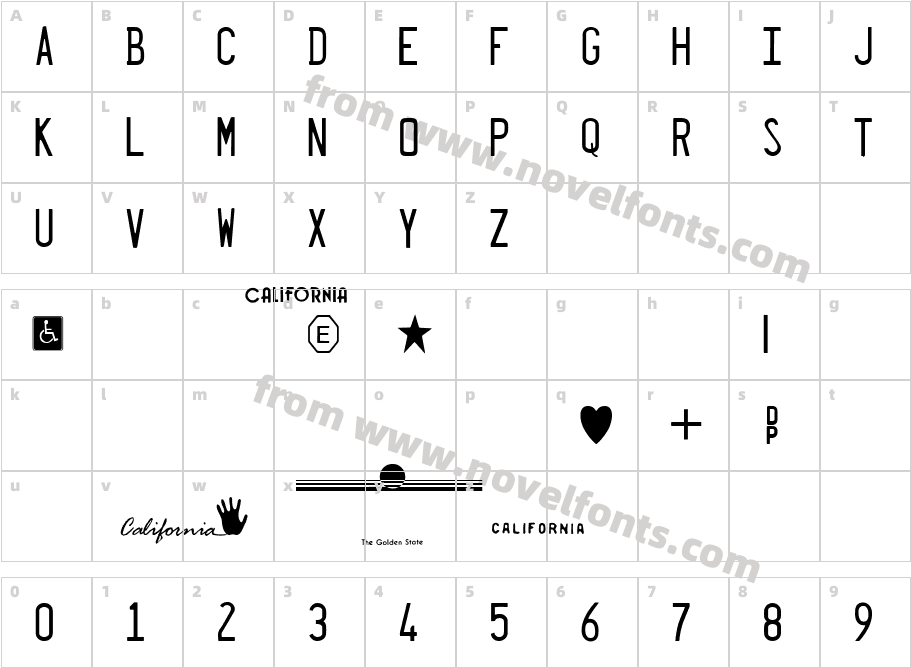 Penitentiary Gothic FillCharacter Map