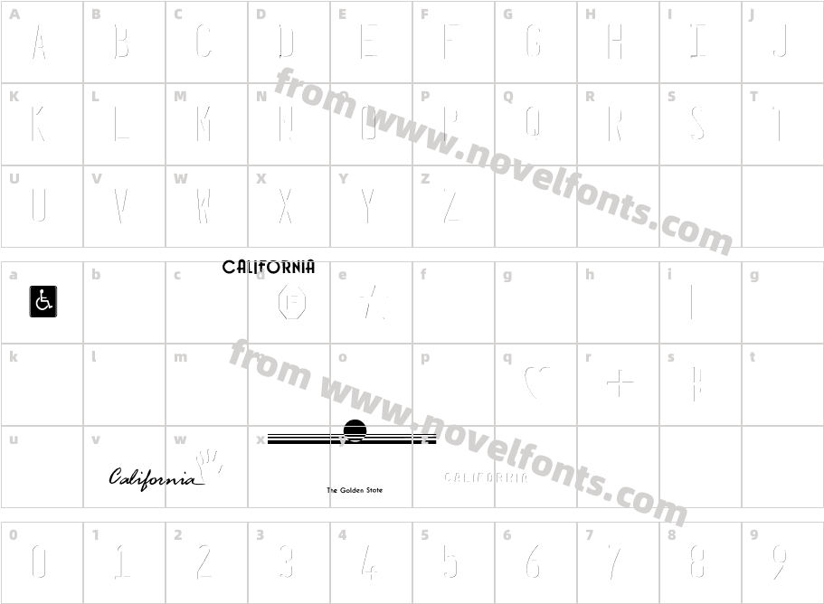 Penitentiary Gothic HiliteCharacter Map