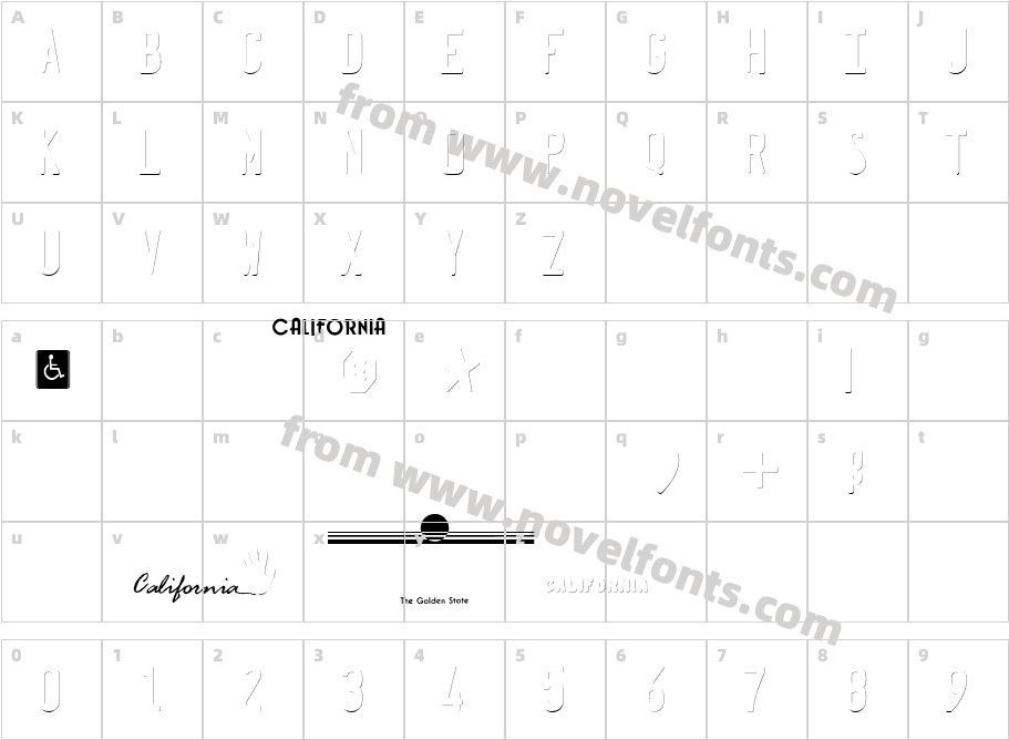 Penitentiary Gothic ShadowCharacter Map