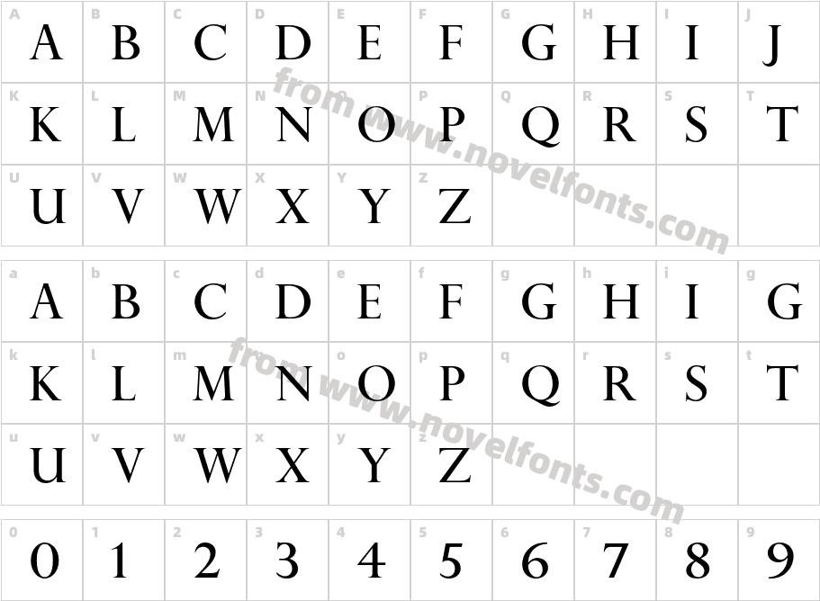 Perpetua Titling MT StdCharacter Map