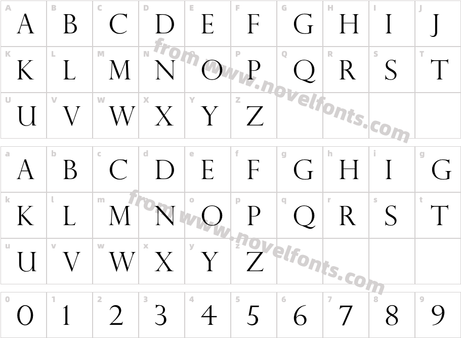 PerpetuaTitlingMTStd-LtCharacter Map