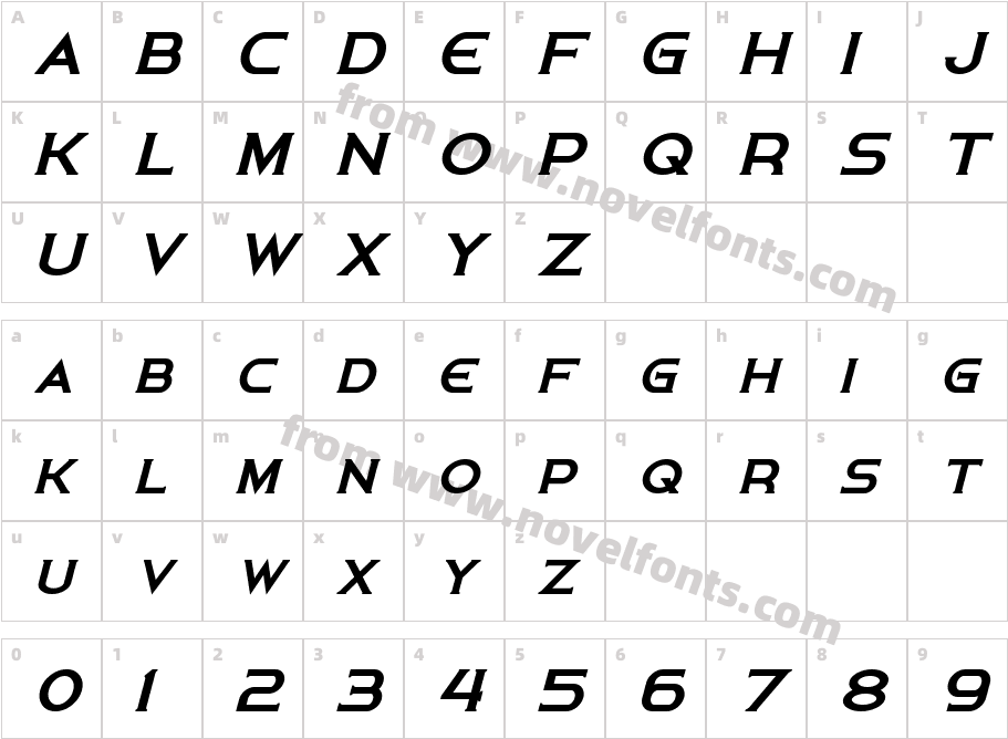 Persis Bold ItalicCharacter Map