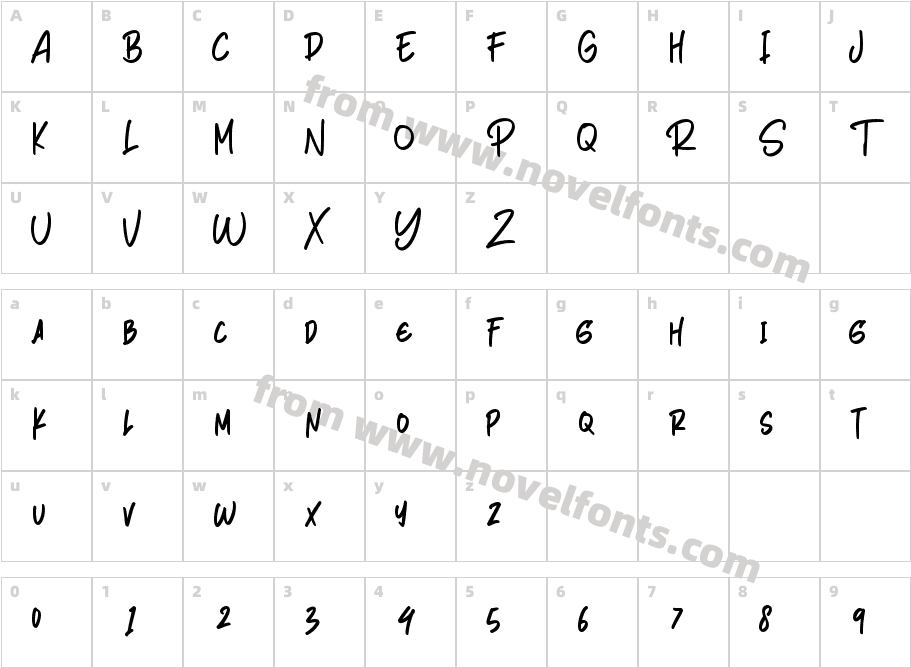 PetersburgRegularCharacter Map