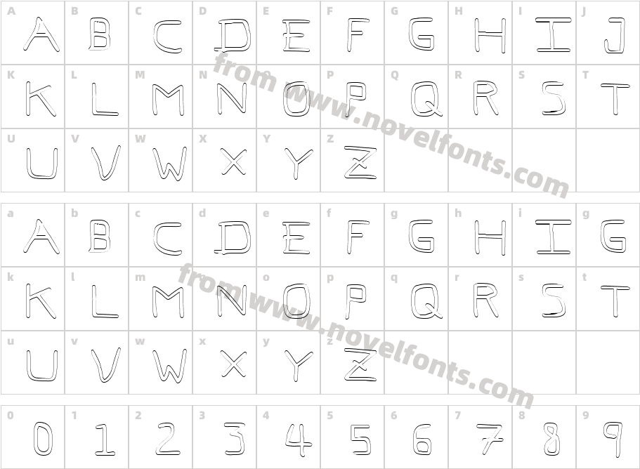 Pf_veryverybadfont7 OutlineCharacter Map