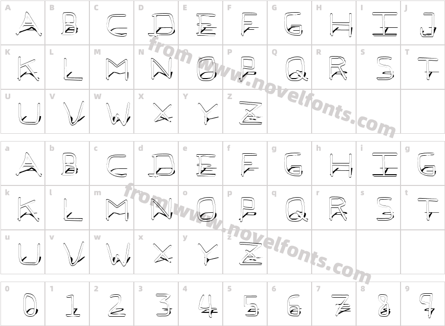 Pf_veryverybadfont7 ShadowCharacter Map