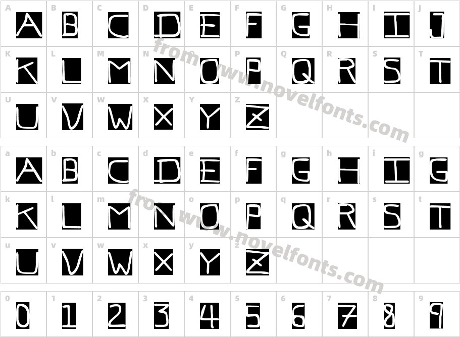 Pf_veryverybadfont7 InvertedCharacter Map