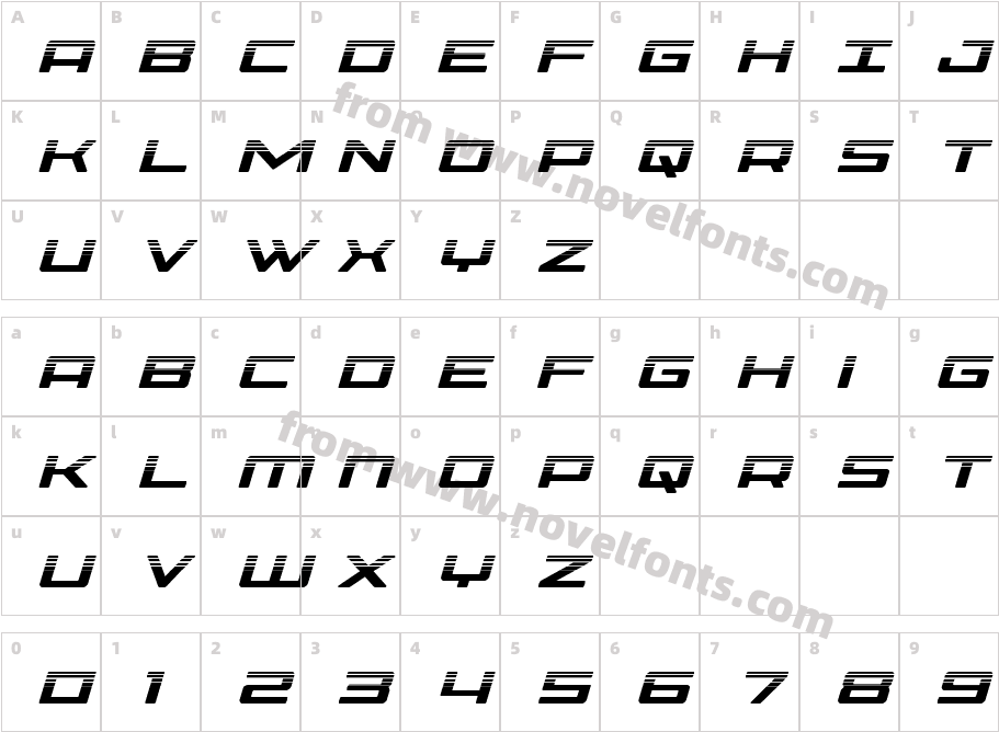 Phoenicia Halftone ItalicCharacter Map