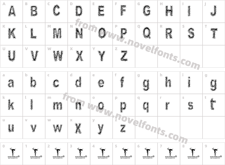 Arenatox font DEMOCharacter Map