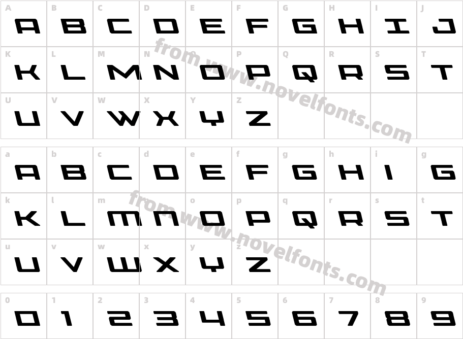 Phoenicia LeftalicCharacter Map