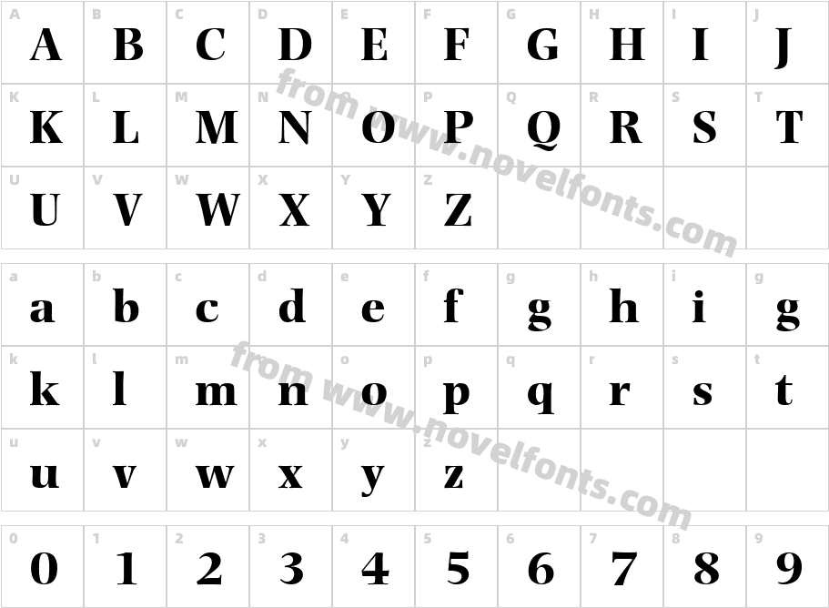 Photina MT BoldCharacter Map