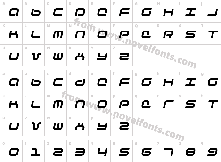 Phutura ItalicCharacter Map