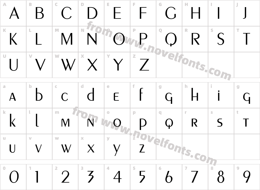 Piano RegularCharacter Map