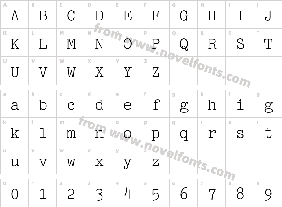 Pica10PitchBT-RomanCharacter Map