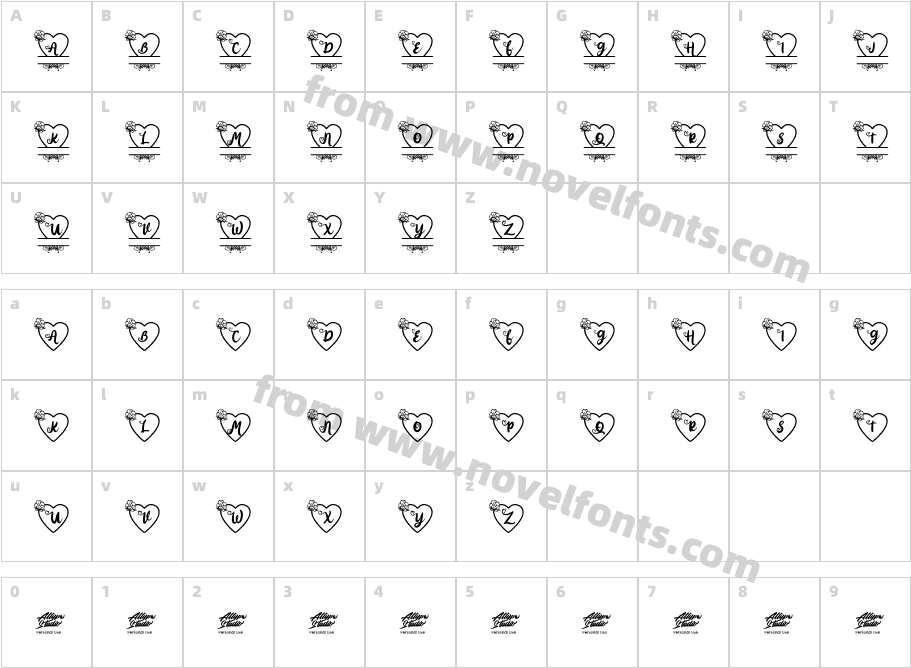 Pinky MonogramCharacter Map