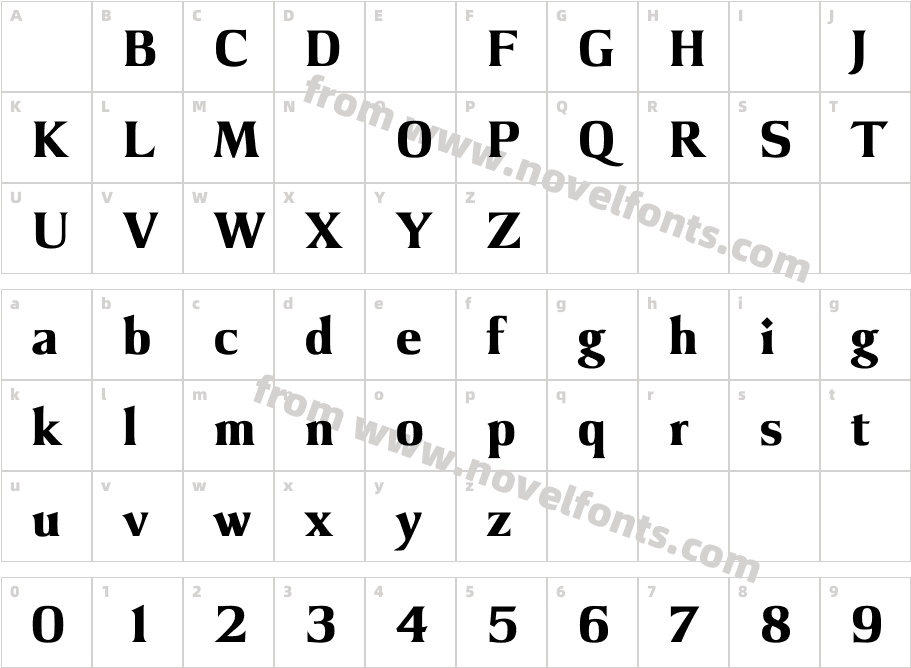 ArgusExtraBoldCharacter Map