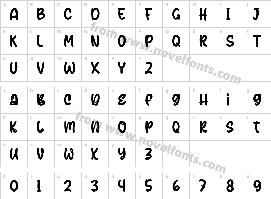 Pirco Monico RegularCharacter Map