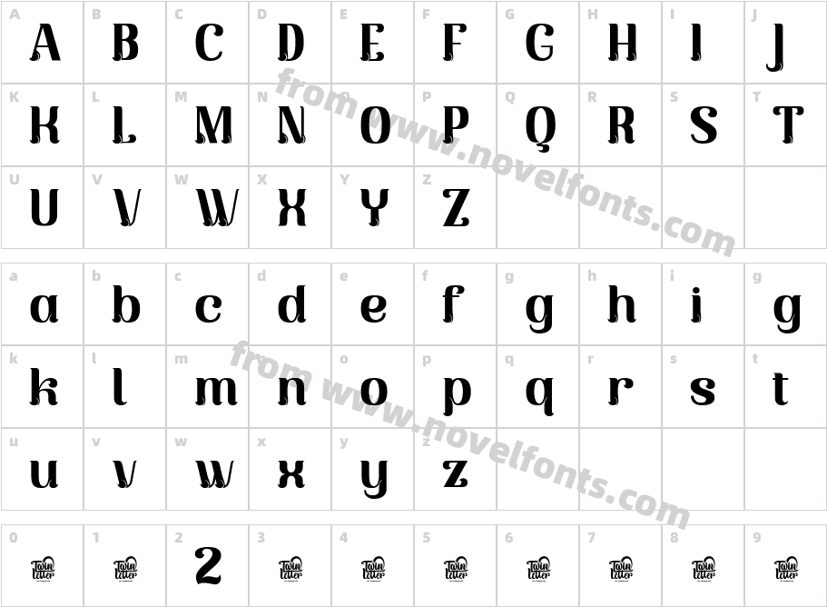 Piskote Trial  RegularCharacter Map