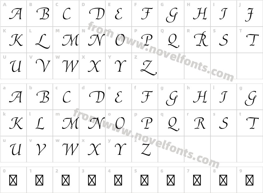 AriadneLTStd-RomanCharacter Map