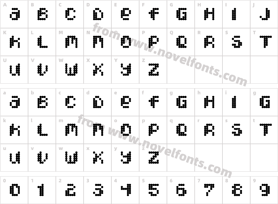 Pixcel DotMatrixCharacter Map