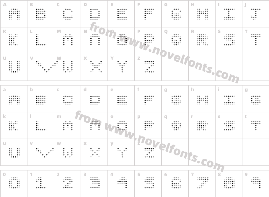 Pixel III RegularCharacter Map