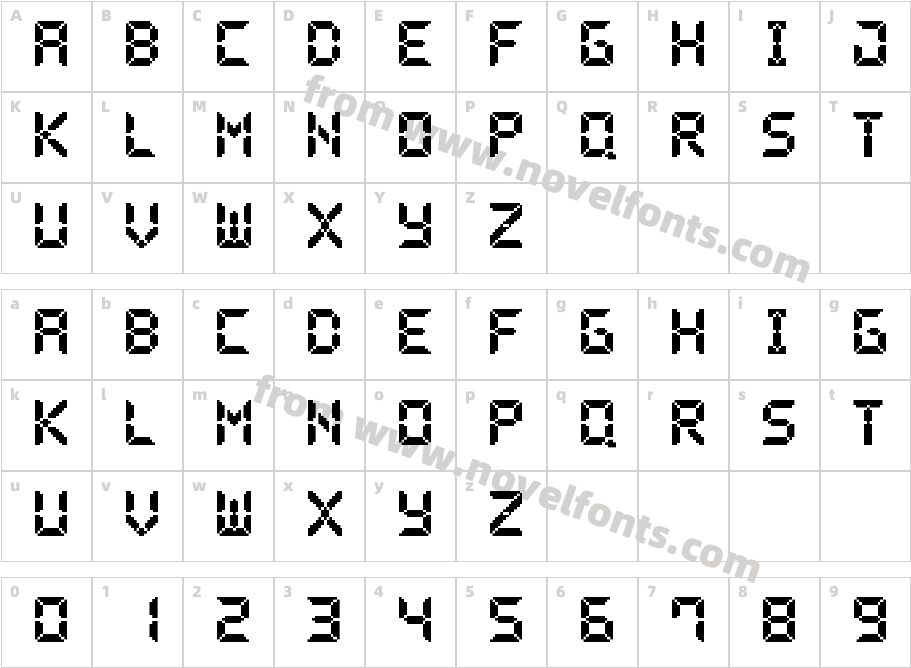 Pixel LCD-7Character Map