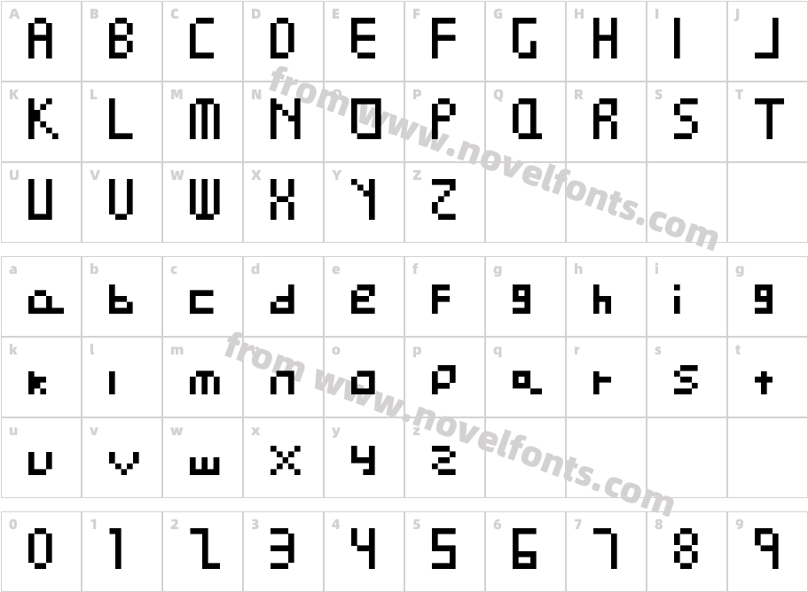 Pixel Perfect RegularCharacter Map