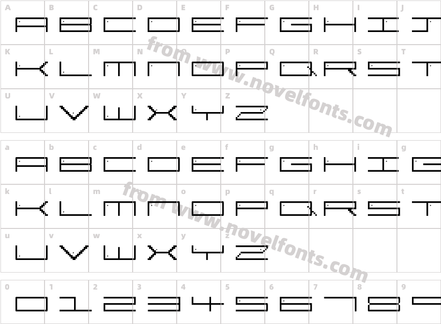 Pixel Star RegularCharacter Map