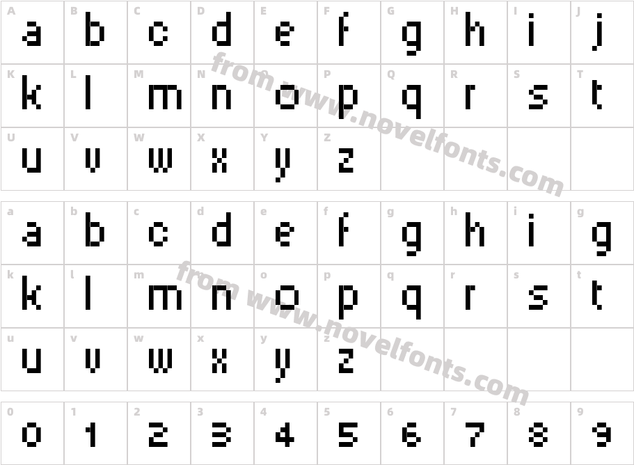 PixelSix00Character Map