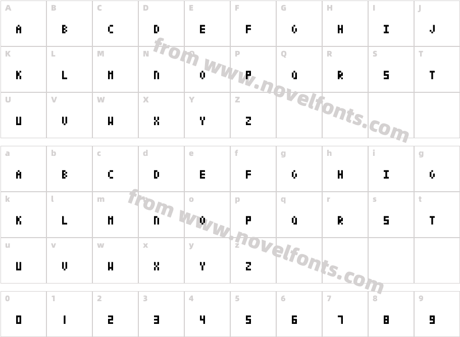 PixelTextCharacter Map