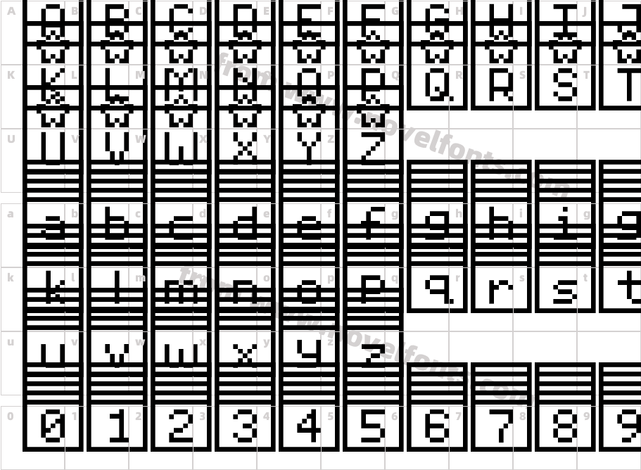 Pixelstars & StripesCharacter Map