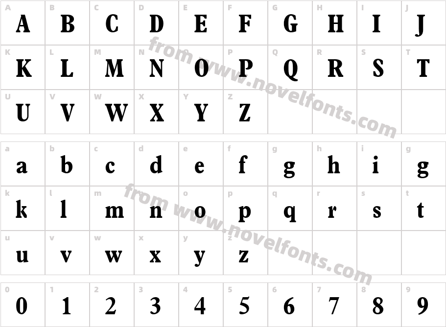 Plantin MT Bold CondensedCharacter Map