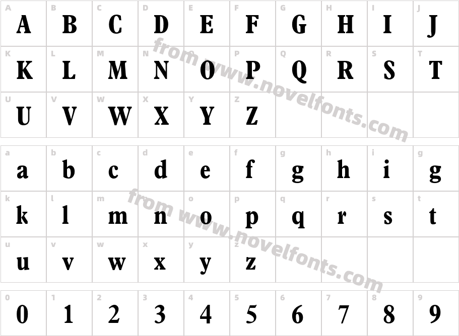 Plantin Std Bold CondensedCharacter Map